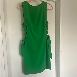NICOLE MILLER: Elegant Green Sleeveless Dress